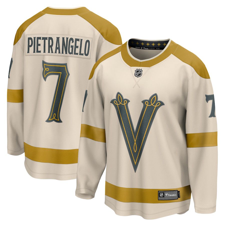 Men Vegas Golden Knights 7 Alex Pietrangelo Fanatics Branded Cream 2024 NHL Winter Classic Breakaway Player Jersey